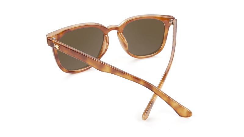 Sunglasses with Blonde Tortoise Frames and Polarized Amber Lenses, Back