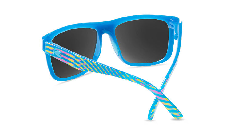Sunglasses with Blue Frames and Polarized Pink Sunset Lenses, Back