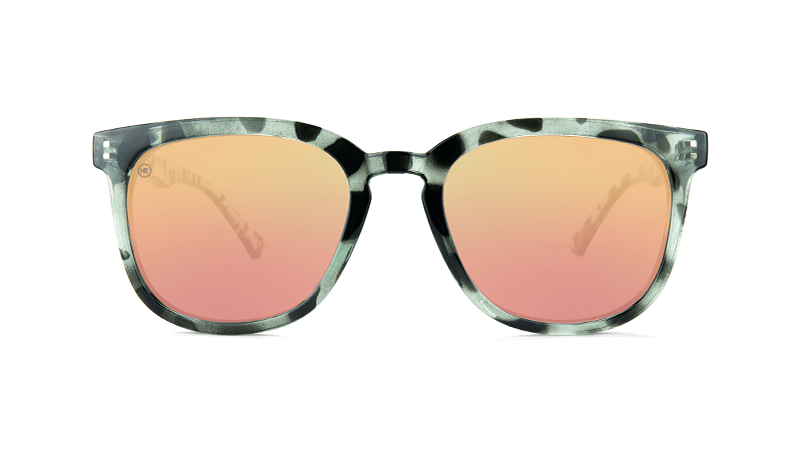 Sunglasses with Slate Tortoise Frames and Polarized Rose Gold Lenses, Front