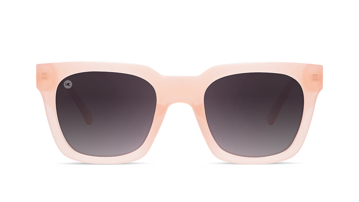 Sunglasses with Vintage Rose Frames and Polarized Smoke Gradient Lenses, Front
