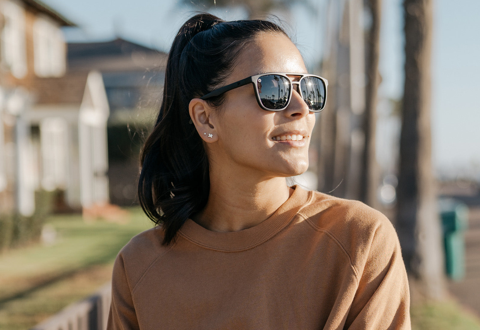 Sunglasses with Matte Black Frames and Polarized Black Smoke Lenses, Model