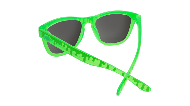 Kids Sunglasses with Glossy Green Frame and Green Lenses, Back