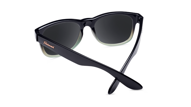 Sunlgasses with Black Mist Frames and Polarized Smoke Lenses, Back