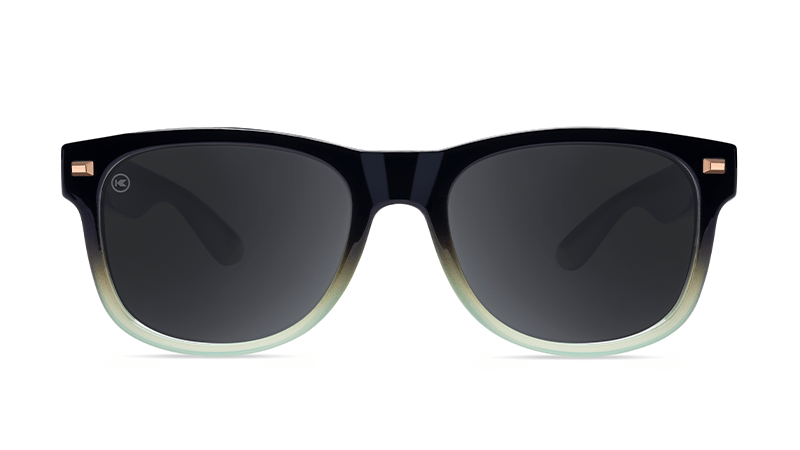 Sunlgasses with Black Mist Frames and Polarized Smoke Lenses, Front