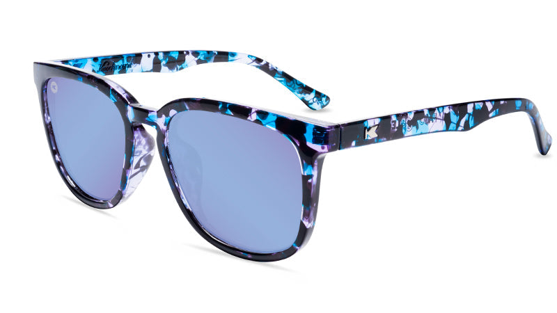 Sunglasses with Indigo Ink Frames and Polarized Snow Opal Lenses, Flyover