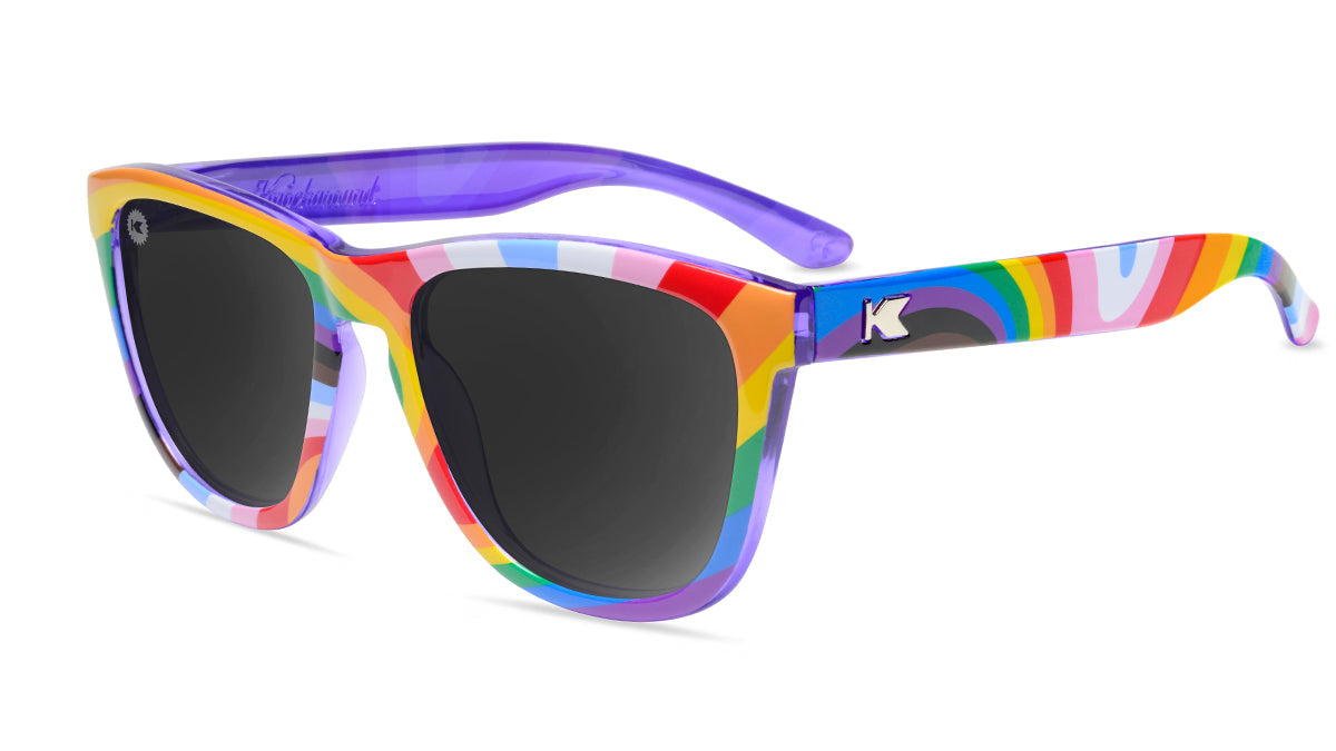 Sunglasses with Loud and Proud Frames and Polarized Black Smoke Lenses, Flyover