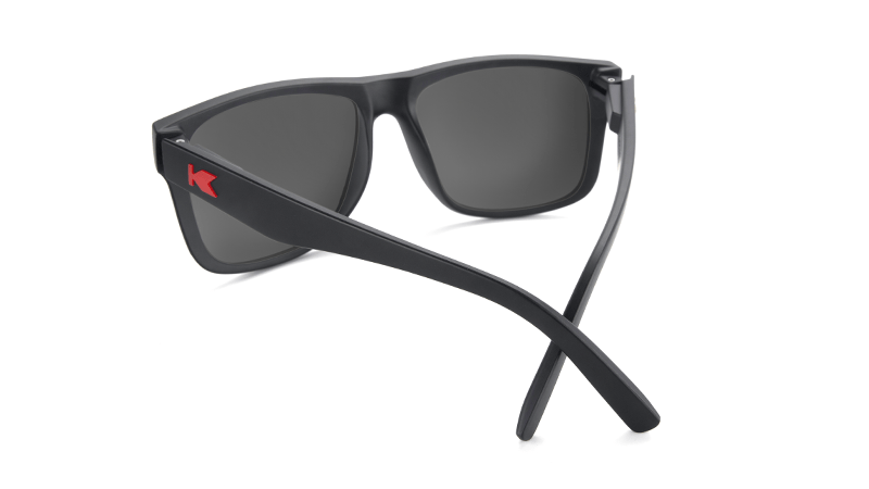 Sunglasses with Matte Black Frames and Polarized Red Sunset Lenses, Back