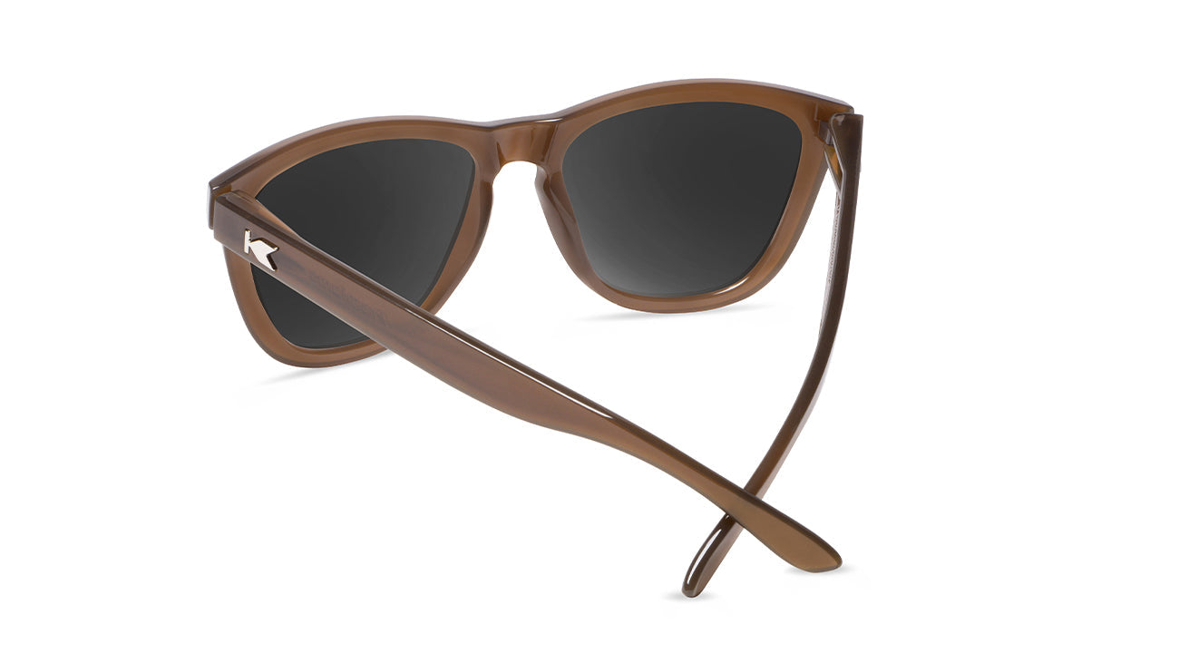 Sunglasses with Glossy Brown Frames and Polarized Gold Lenses, Back