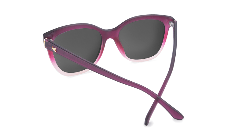 Sunglasses with Rose to White Fade Frames and Polarized Smoke Lenses, Back