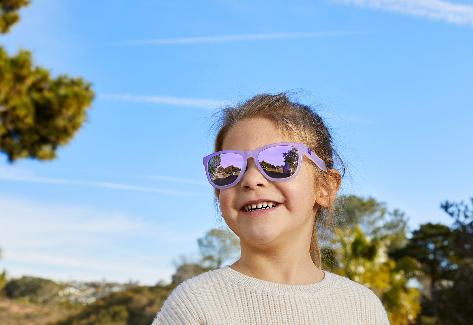 A girl kid wearing sunglasses